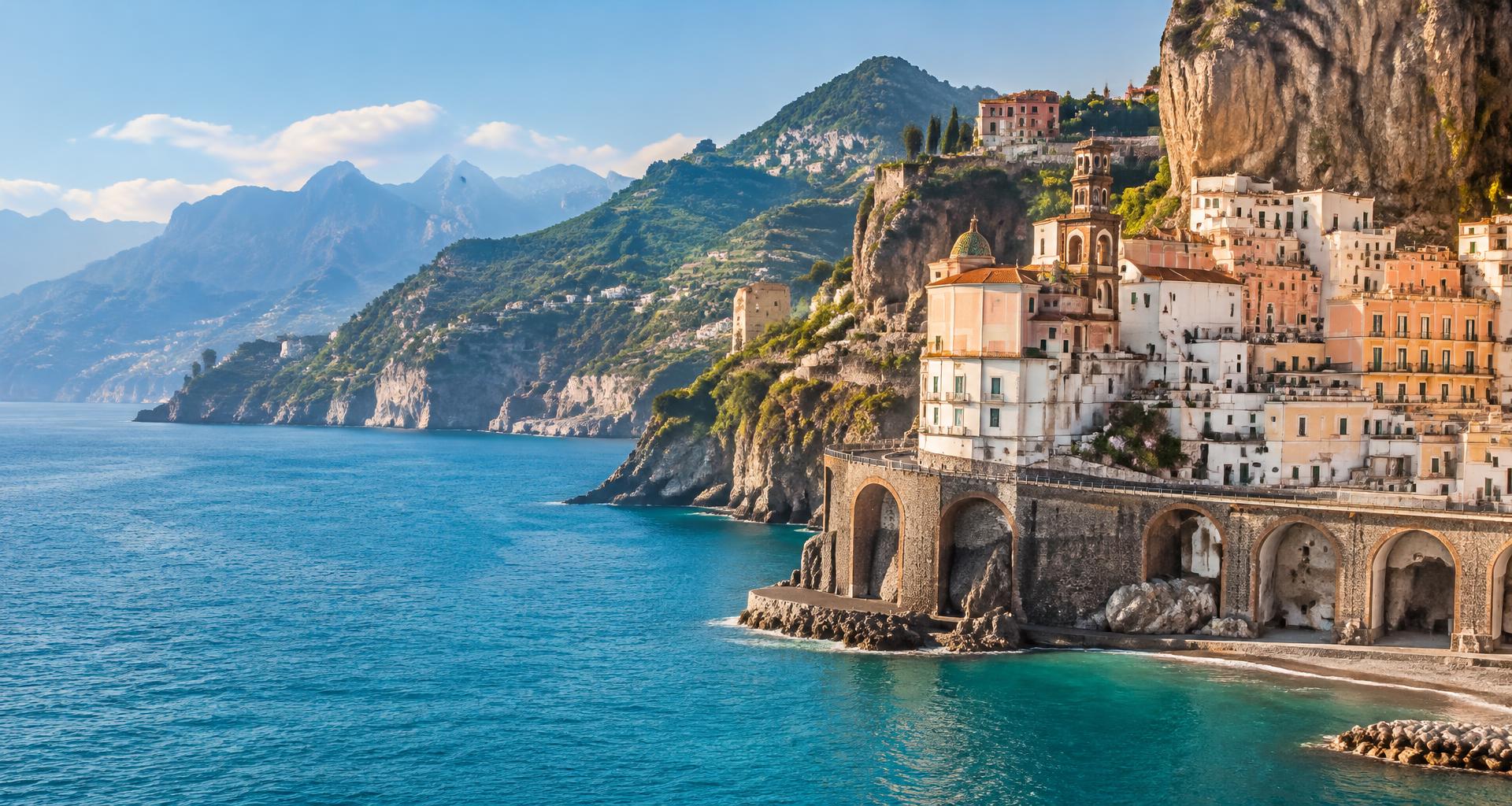 Le village d’Atrani sur la côte amalfitaine, face à la Méditerranée